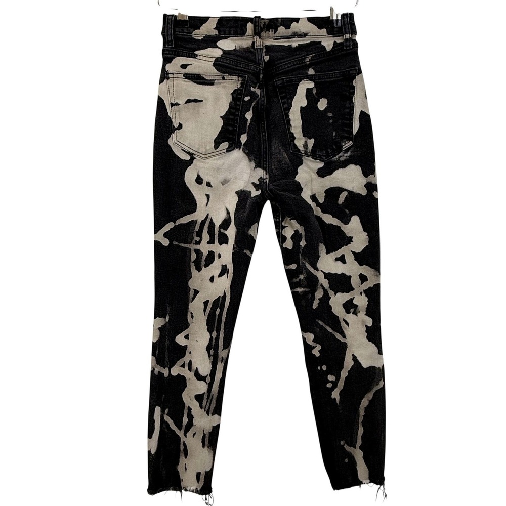 Free People Bleach Splatter Distressed Skinny Jeans‎ Black WOMEN 28 - Picture 6 of 11